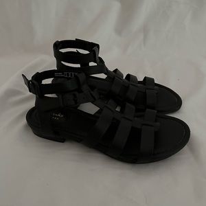 Black gladiator sandals